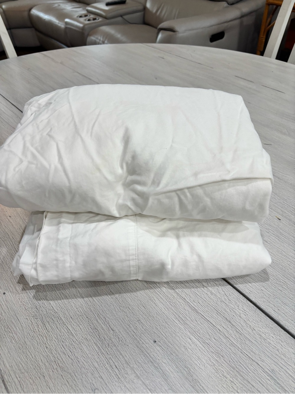 BOLL AND BRANCH White Organic Signature Hemmed Sheet Set Queen Flat + Fitted.